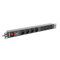 Lanberg Power strip Rack PDU (1u - 10a - 8x 230v - 2m) pdu-04e04i-0200-iec-bk