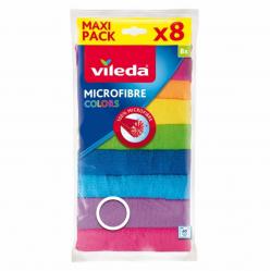 Vileda Microfibre Cloth Colors 8 pcs