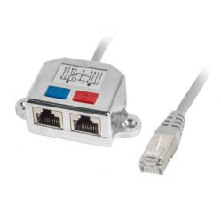 Adapter Lanberg AD-0026-S (RJ45 M - 2 x RJ45 F - gray color)