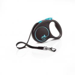 Flexi Automatic leash Black Design S 5 m - Blue