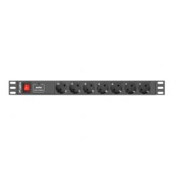 LANBERG POWER STRIP. RACK PDU (1U - 16A - 7X SHUKO - 2M)