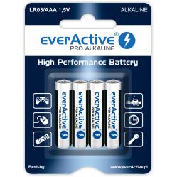 Alkaline batteries AAA   LR03 everActive Pro - 4 pieces (blister)