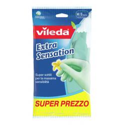 Vileda Extra Sensation Household gloves Green Cotton - Latex 1 pc(s)