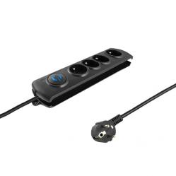 Qoltec 50104 surge protector 4 AC outlet(s) 230 V 1.5 m Black