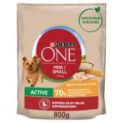 PURINA One Mini Active Chicken - Rice - Dry Dog Food - 800 g