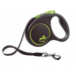 Flexi Automatic leash Black Design S 5 m - green