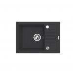 Black sink set with flexi faucet - MAIDSINKS BALI sink (62x44) 1B1D black + Flessi Black Edition faucet