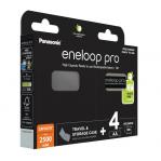 Rechargeable batteries PANASONIC ENELOOP PRO AA 2500 mAh 4 szt + case (BK-3HCDE/4CP+CASE)