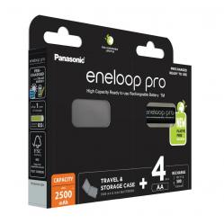 Rechargeable batteries PANASONIC ENELOOP PRO AA 2500 mAh 4 szt + case (BK-3HCDE/4CP+CASE)