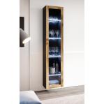 Cama glass-case VIGO '180' 180/40/30 black/wotan oak