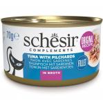 SCHESIR in cooking broth Tuna with sardines - wet cat food - 70 g
