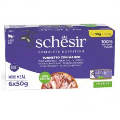 SCHESIR in jelly Tuna with beef  - wet cat food - 6 x 50 g