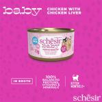 SCHESIR Baby Chicken with liver in broth - wet food for kittens - 70g