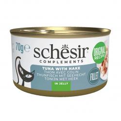SCHESIR Complements Tuna with hake in jelly - wet cat food - 70g