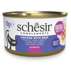 SCHESIR Chicken with beef in broth - wet cat food - 70g