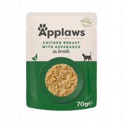 APPLAWS Chicken fillet with asparagus in broth - wet cat food - 70g