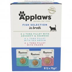 APPLAWS Fish selection multipack in broth - wet cat food - 12x70g
