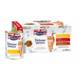 BUTCHER'S Delicious Dinners Meaty selection in jelly - wet cat food - 6 x 400g