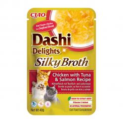 INABA CAT Dashi Delights Silky Broth Chicken with Tuna & Salmon - cat treat - 40g