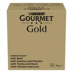 PURINA GOURMET GOLD Pieces in sauce Mix of 4 flavors - wet cat food - 96x85g