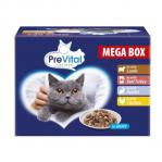 PREVITAL Cat Food Megabox with Lamb, Beef, Rabbit, and Chicken in Gravy - Wet Cat Food - 24 x 100g