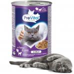 PREVITAL Cat Food with lamb and turkey in jelly - wet food for cats - 415g