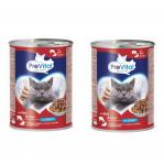 PREVITAL Beef with liver in gravy - wet cat food - 2x415g