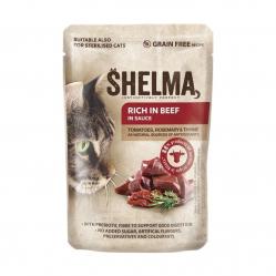SHELMA Rich in beef in sauce - wet cat food - 85g