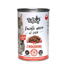 TUF TUF Pieces of meat in sauce with beef - wet cat food - 415g