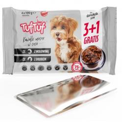 TUF TUF 2x with poultry, 2x with beef - wet dog food - 4x100g
