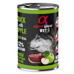 ALPHA SPIRIT WET Duck with apple - wet dog food - 400g