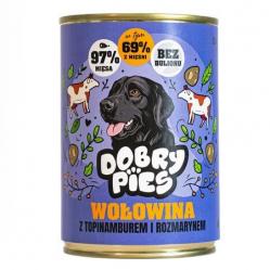 DOBRY PIES Beef with Jerusalem artichoke and rosemary - wet dog food - 400g