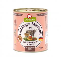 GRANATAPET Liebling's Mahlzeit Vension ragout and beef - wet dog food - 800g