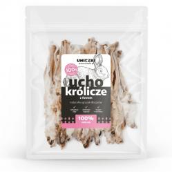 UNISZKI Rabbit ear with fur - treat for dogs - 20 pieces