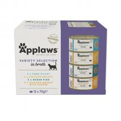 APPLAWS Variety selection multipack in broth - wet cat food - 12x70g