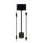 Gembird A-VGA-HDMI-02 video cable adapter 0.15 m HDMI + VGA (D-Sub) VGA (D-Sub) Black