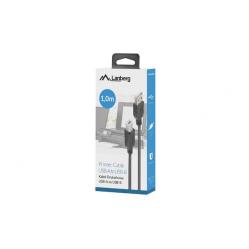 Lanberg CA-USBA-15CU-0010-BK kabel USB 1m 2.0 USB A->USB-B Black