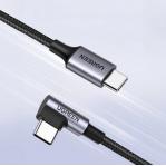 Ugreen USB-C (straight) / USB-C (angled) PD QC 60W 3A 0.5m US255 (grey)