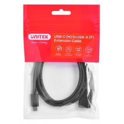 Cable adapter Unitek (C476BK-1M) USB-C (M) - USB-A (F) 10Gbps 60 W