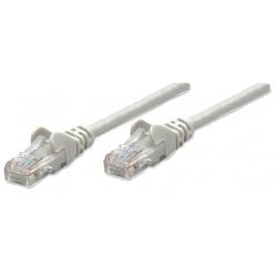 Intellinet Network Patch Cable, Cat5e, 3m, Grey, CCA, U/UTP, PVC, RJ45, Gold Plated Contacts, Snagless, Booted, Lifetime Warranty