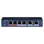 Hikvision DS-3E0106HP-E Network Links Unmanaged Fast Ethernet (10/100) PoE Support Blue