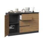 2D3S chest of drawers 120x30x75 cm, anthracite/artisan