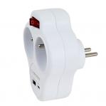 Esperanza ELK311W Electrical splitter 2 GN. USB-C USB-A ON. White
