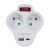 Esperanza ELK311W Electrical splitter 2 GN. USB-C USB-A ON. White