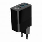 Gembird TA-UC-PDQC30LCD-BK-02 mobile device charger Universal Black AC Fast charging Indoor