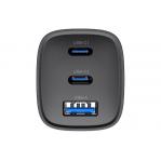 Havit UC20 - GaN 65 W three-port travel charger, black