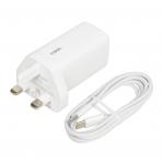 iBOX C-65 White, GaN 65W universal charger UK plug