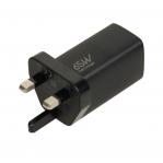 iBOX C-65 Black, GaN 65W universal charger UK plug
