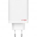 OnePlus SUPERVOOC Charger Ports USB-A and USB-C + USB-C cable 120 W White