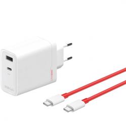 OnePlus SUPERVOOC Charger Ports USB-A and USB-C + USB-C cable 120 W White